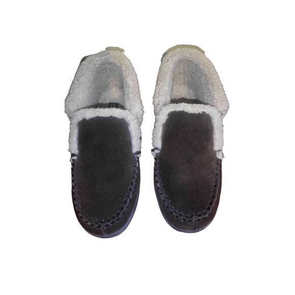 Clarks Brown Leather Fur Detailed slip on Mens 10 - Picture 1 of 4